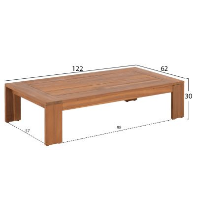 OUTDOOR LOUNGE SET 4PCS SOLARA HM6514 ACACIA WOOD--POLYESTER CUSHIONS COVERS IN ECRU