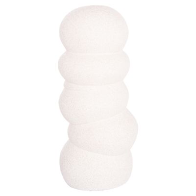 CERAMIC TABLE DECOR ROOK HM4630.01 OFF WHITE WITH CRYSTALLISATION Φ13x31Hcm.