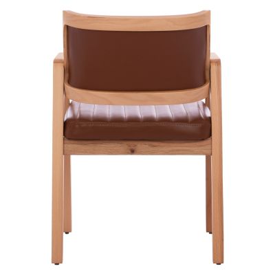 ARMCHAIR “LUCERO” HM9279.43 TAMPA PU LEATHER & NATURAL WOODEN FRAME 56X65X81H CM.