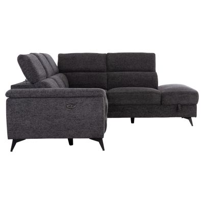 SOFA RIGHT CORNER-RECLINE & STORAGE SPACE RESTRO ΗΜ3339.01R GREY FABRIC 290x220x80Hcm.