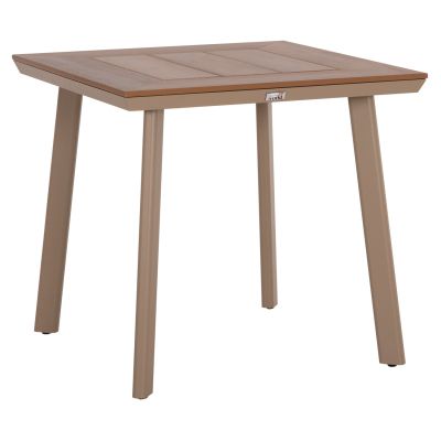 ALUMINUM DINING TABLE SQUARE TABER HM5563.04 CAPPUCCINO WITH POLYWOOD TOP 80x80x73Hcm.