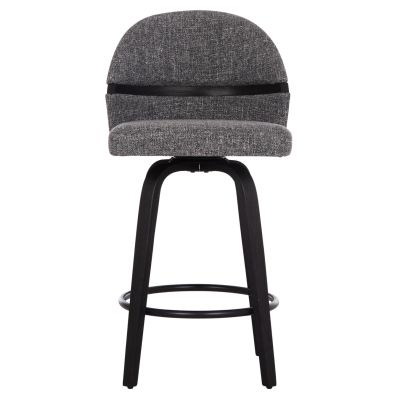 BAR STOOL SWIVEL DEKKER HM18250.02 PLYWOOD IN BLACK--FABRIC IN GREY 48x54x96Hcm.