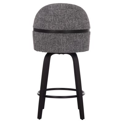 BAR STOOL SWIVEL DEKKER HM18250.02 PLYWOOD IN BLACK--FABRIC IN GREY 48x54x96Hcm.