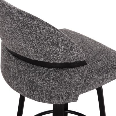 BAR STOOL SWIVEL DEKKER HM18250.02 PLYWOOD IN BLACK--FABRIC IN GREY 48x54x96Hcm.