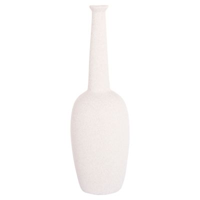 CERAMIC TABLE DECOR ELENDIL HM4591.01 OFF WHITE WITH CRYSTALLIZATION Φ12x39.5Hcm.