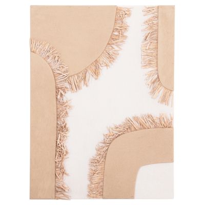 WALL DECOR PANEL RECTANGLE SERIES SANTORINI HM4533 MDF IN OFF WHITE-BROWN COLOR-DECOR IN BEIGE 60x4.5(thickness)x80Hcm.