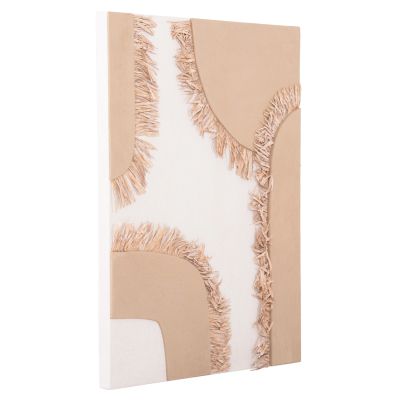 WALL DECOR PANEL RECTANGLE SERIES SANTORINI HM4533 MDF IN OFF WHITE-BROWN COLOR-DECOR IN BEIGE 60x4.5(thickness)x80Hcm.
