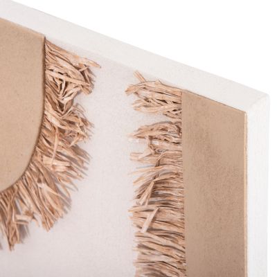 WALL DECOR PANEL RECTANGLE SERIES SANTORINI HM4533 MDF IN OFF WHITE-BROWN COLOR-DECOR IN BEIGE 60x4.5(thickness)x80Hcm.