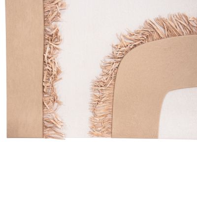 WALL DECOR PANEL RECTANGLE SERIES SANTORINI HM4533 MDF IN OFF WHITE-BROWN COLOR-DECOR IN BEIGE 60x4.5(thickness)x80Hcm.