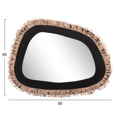 WALL MIRROR SERIES SANTORINI HM4530 MDF IN BLACK-DECOR IN BEIGE 80x1,8x60Hcm.