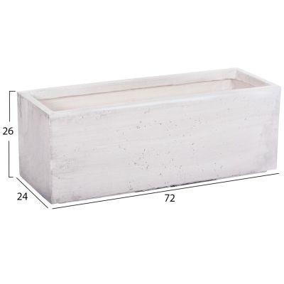 GARDEN PLANTERS RECTANGULAR SET 3PCS SERIES GARDENER HM4723 FIBERCLAY IN GREY 81x30x30Hcm.