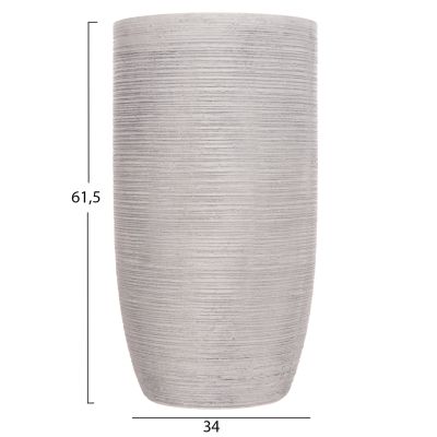GARDEN PLANTERS CYLINDRICAL SET 3PCS SERIES GARDENER HM4721 FIBERCLAY--IN CEMENT COLOR Φ42.5x78.5Hcm.