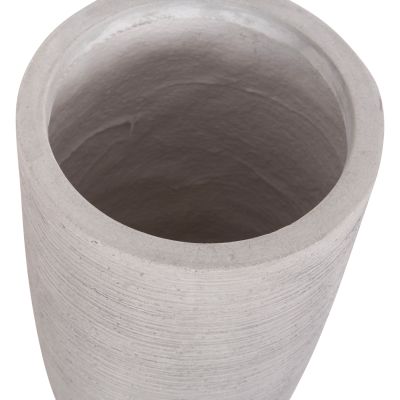 GARDEN PLANTERS CYLINDRICAL SET 3PCS SERIES GARDENER HM4721 FIBERCLAY--IN CEMENT COLOR Φ42.5x78.5Hcm.