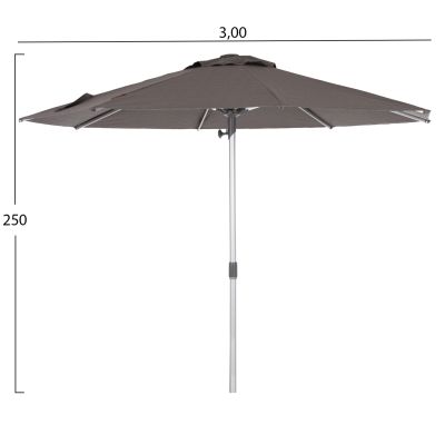 ПРОФЕСИОНАЛЕН ЧАДЪР Φ3,00 м GLADELL - СИВ (БЕЗ ОСНОВА)