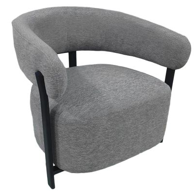 LOUNGE ARMCHAIR ESTEL HM18473.01 GREY FABRIC--METAL LEGS IN BLACK 77x71x70Hcm.