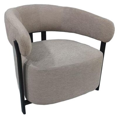 LOUNGE ARMCHAIR ESTEL HM18473.02 BEIGE FABRIC--METAL LEGS IN BLACK 77x71x70Hcm.