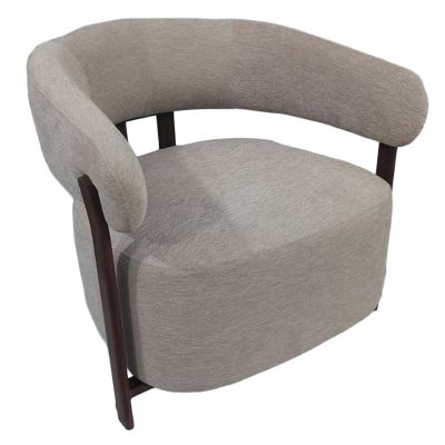 LOUNGE ARMCHAIR FB918473.12 BEIGE FABRIC--METAL LEGS IN DARK WALNUT 77x71x70Hcm.
