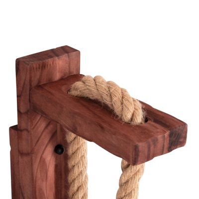WALL SCONCE BARN2 HM4480 WOODEN BASE-HEMP ROPE-METAL 12x19.5x29Hcm.