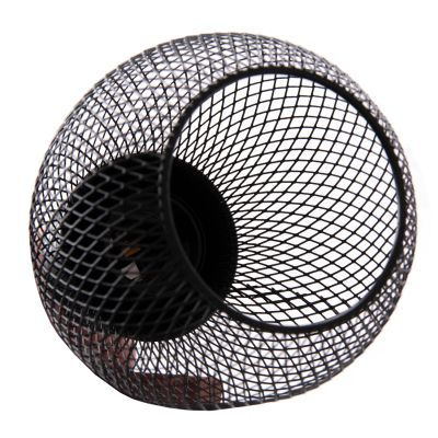 WALL SCONCE BARN2 HM4480 WOODEN BASE-HEMP ROPE-METAL 12x19.5x29Hcm.