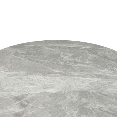 DINING TABLE ROUND CHARM- GREY MARBLE--BLACK BASE Φ120x75Hcm.