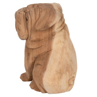 FLOOR DECORATION HM7925 DOZER BULLDOG SUAR WOOD IN NATURAL COLOR 18x14x20Hcm.