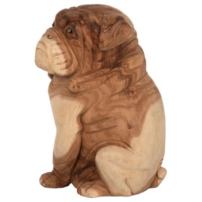 FLOOR DECORATION HM7924 DOZER BULLDOG SUAR WOOD IN NATURAL COLOR 26x27x40Hcm.