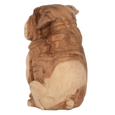 FLOOR DECORATION HM7924 DOZER BULLDOG SUAR WOOD IN NATURAL COLOR 26x27x40Hcm.