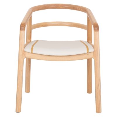 DINING CHAIR EFFY HM18393.01 ASHWOOD IN LIGHT OAK COLOR--ECRU PU SEAT 60x58x71Hcm