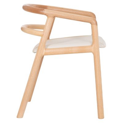 DINING CHAIR EFFY HM18393.01 ASHWOOD IN LIGHT OAK COLOR--ECRU PU SEAT 60x58x71Hcm