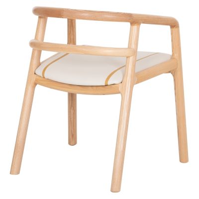DINING CHAIR EFFY HM18393.01 ASHWOOD IN LIGHT OAK COLOR--ECRU PU SEAT 60x58x71Hcm