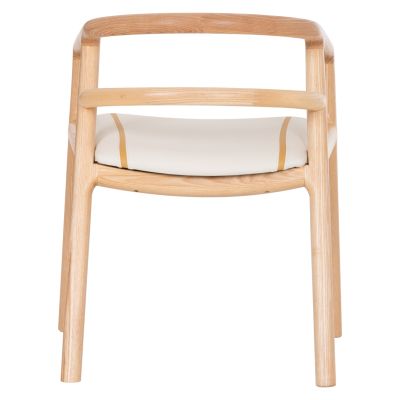 DINING CHAIR EFFY HM18393.01 ASHWOOD IN LIGHT OAK COLOR--ECRU PU SEAT 60x58x71Hcm