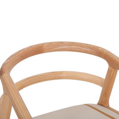 DINING CHAIR EFFY HM18393.01 ASHWOOD IN LIGHT OAK COLOR--ECRU PU SEAT 60x58x71Hcm