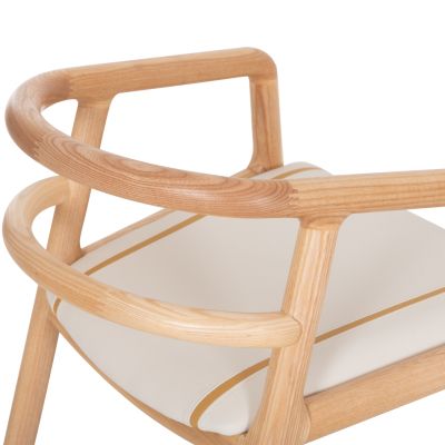 DINING CHAIR EFFY HM18393.01 ASHWOOD IN LIGHT OAK COLOR--ECRU PU SEAT 60x58x71Hcm