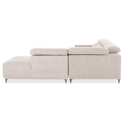 Ляв ъглов диван с релакс функция LUNARIS 307×267×74–94 см – Екрю