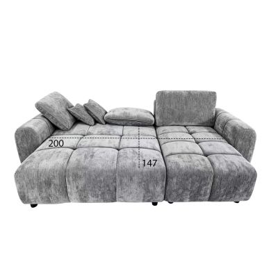 CORNER SOFABED REVERSIBLE GERT HM3349.01 GREY CHENILLE FABRIC 252x146x87Hcm.