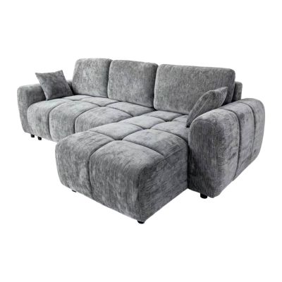 CORNER SOFABED REVERSIBLE GERT HM3349.01 GREY CHENILLE FABRIC 252x146x87Hcm.