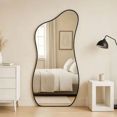 Стенно огледало BARTEL 60 × 170 см – черно