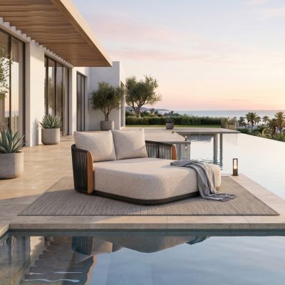 Augustus Double Daybed – 170 × 165 × 84 cm, Beige
