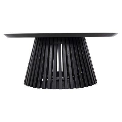 COFFEE TABLE ROUND FRANTZ HM9523.02 SOLID MINDI WOOD-BLACK Φ100X40H cm.
