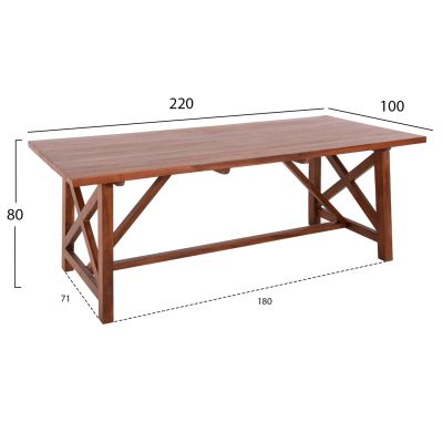 DINING TABLE TRON HM9404.01 TEAK WOOD 220X100X80Hcm.