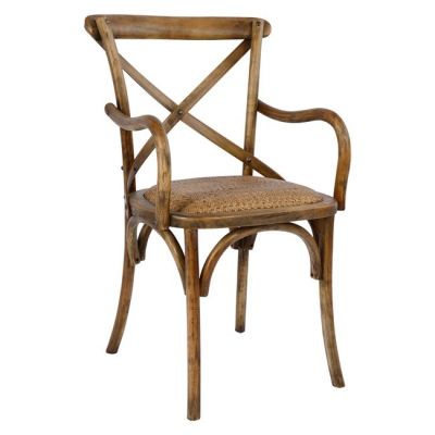 Дървен стол с подлакътници Forenza HM0105.01 Natural и мат 52x56x89,5 см