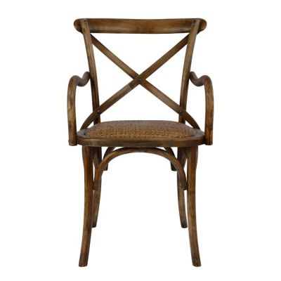 Дървен стол с подлакътници Forenza HM0105.01 Natural и мат 52x56x89,5 см