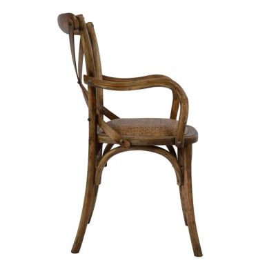 Дървен стол с подлакътници Forenza HM0105.01 Natural и мат 52x56x89,5 см