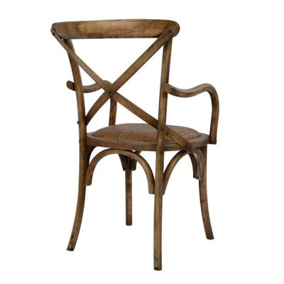 Дървен стол с подлакътници Forenza HM0105.01 Natural и мат 52x56x89,5 см