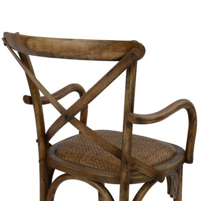 Дървен стол с подлакътници Forenza HM0105.01 Natural и мат 52x56x89,5 см