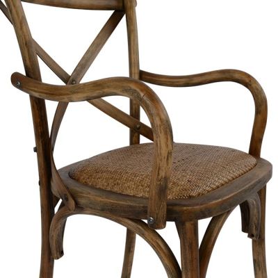 Дървен стол с подлакътници Forenza HM0105.01 Natural и мат 52x56x89,5 см