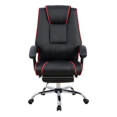 Офис Гейминг стол с поставка за крака HM1089.01 Черен/Червен 64x68x128 см