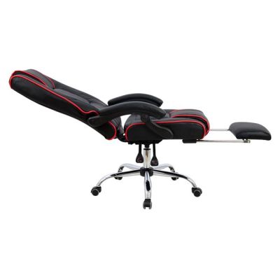 Офис Гейминг стол с поставка за крака HM1089.01 Черен/Червен 64x68x128 см