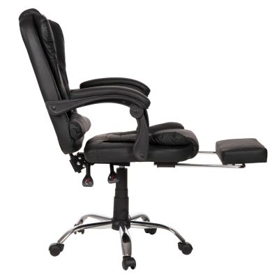 ОФИС СТОЛ SEEMA HM1191.01 ЧЕРЕН PU-МАСАЖЕН-СГЪВАЕМА ПОСТАВКА ЗА КРАКА 63x60x116Hcm.