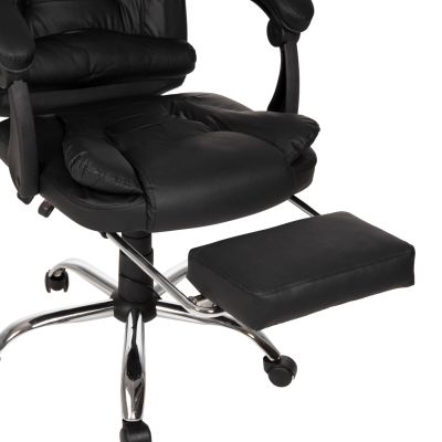 ОФИС СТОЛ SEEMA HM1191.01 ЧЕРЕН PU-МАСАЖЕН-СГЪВАЕМА ПОСТАВКА ЗА КРАКА 63x60x116Hcm.